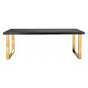 Blackbone spisebord i egetræ og stål 200 x 100 cm - Sort/Guld