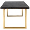 Blackbone spisebord i egetræ og stål 200 x 100 cm - Sort/Guld