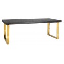 Blackbone spisebord i egetræ og stål 180 x 90 cm - Sort/Guld