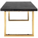Blackbone spisebord i egetræ og stål 180 x 90 cm - Sort/Guld