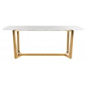 Levanto spisebord i marmor og stål 240 x 98 cm - Sølv/Hvid marmor