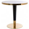 Osteria barbord i marmor og metal Ø80 cm - Guld/Hvid marmor