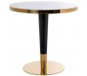 Osteria bistrobord i marmor og metal Ø80 cm - Guld/Hvid marmor
