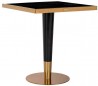 Can Roca bistrobord i glas og metal 70 x 70 cm - Guld/Sort marmor