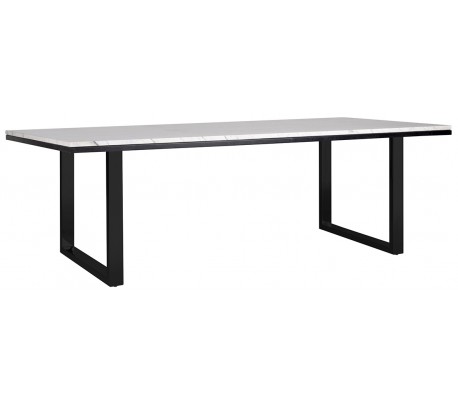 Orion rundt spisebord i marmor og metal Ø140 cm - Sort/Brun marmor