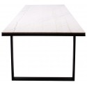 Lexington spisebord i marmor og jern 230 x 94 cm - Sort/Hvid marmor