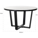 Lexington spisebord i marmor og jern 200 x 94 cm - Sort/Hvid marmor