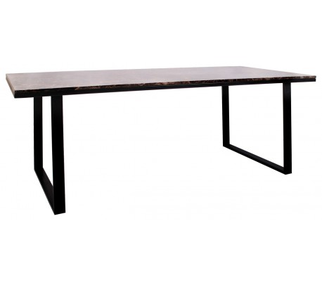 Dalton spisebord i marmor og jern 230 x 94 cm - Sort/Brun marmor