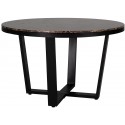 Lexington rundt spisebord i marmor og jern Ø130 cm - Sort/Hvid marmor