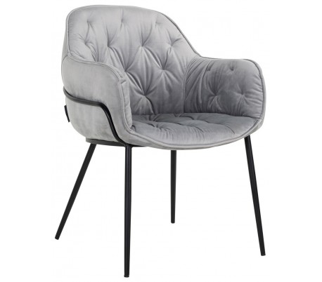 Cannon spisebordsstol i polyester H79 cm - Hvid/Børstet guld