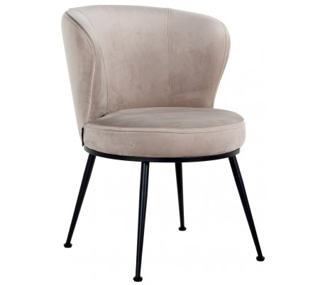 Meadow spisebordsstol i velour H78 cm - Sort/Stålgrå