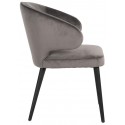 Nomi spisebordsstol i velour H82 cm - Sort/Stålgrå