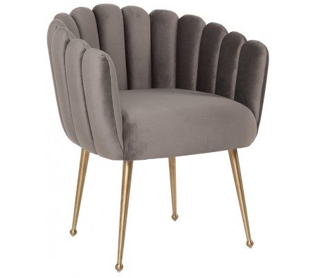 Indigo spisebordsstol i velour H81 cm - Sort/Stengrå