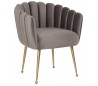 Farah spisebordsstol i velour H78 cm - Børstet guld/Stengrå