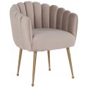 Farah spisebordsstol i velour H78 cm - Børstet guld/Stengrå
