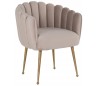 Farah spisebordsstol i velour H78 cm - Børstet guld/Khaki