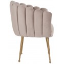 Farah spisebordsstol i velour H78 cm - Børstet guld/Stengrå