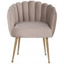 Farah spisebordsstol i velour H78 cm - Børstet guld/Stengrå