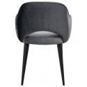 Rowan spisebordsstol i velour H84 cm - Sort/Stengrå