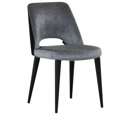 Giovanna spisebordsstol i velour H86 cm - Sort/Antracit