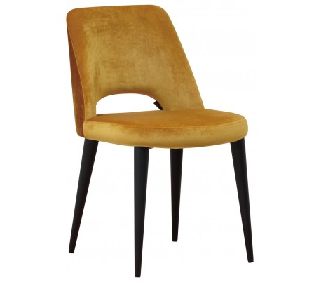 Tabitha spisebordsstol i velour H86 cm - Sort/Antracit