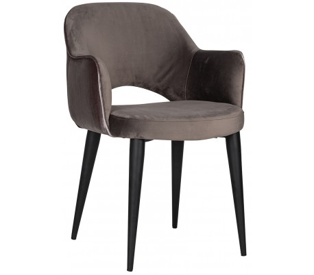 Giovanna spisebordsstol i velour H86 cm - Sort/Okker