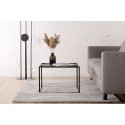 Pisa sofabord i egetræ og metal 110 x 40 cm - Sort/Natur