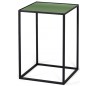 Glassgow sofabord i metal og glas 40 x 40 cm - Sort/Grøn