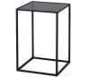 Glassgow sofabord i metal og glas 40 x 40 cm - Sort/Sort