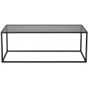 Glassgow sofabord i metal og glas 40 x 40 cm - Sort/Sort