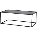 Glassgow sofabord i metal og glas 40 x 40 cm - Sort/Sort