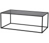 Glassgow sofabord i metal og glas 110 x 55 cm - Sort/Sort
