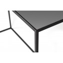 Glassgow sofabord i metal og glas 110 x 55 cm - Sort/Sort