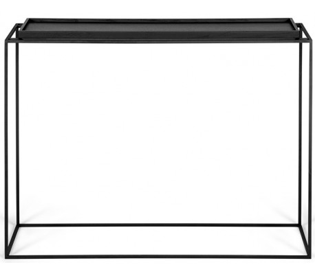 Glassgow konsolbord i metal og glas 110 x 35 cm - Sort/Sort