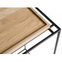 Tray konsolbord i metal og egetræ 100 x 37 cm - Sort/Sort
