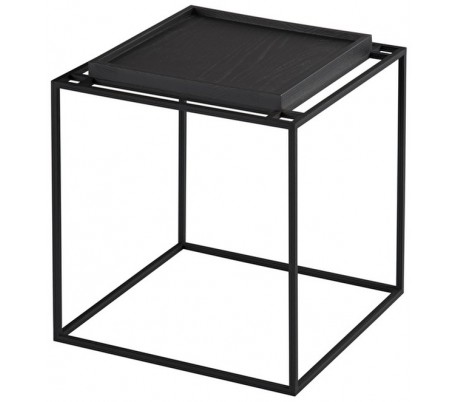 Glassgow sofabord i metal og glas 110 x 55 cm - Sort/Sort