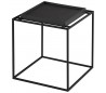 Tray sofabord i egetræ og metal 40 x 40 cm - Sort/Sort
