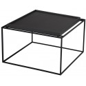 Tray sofabord i egetræ og metal 40 x 40 cm - Sort/Sort
