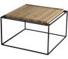 Tray sofabord i egetræ og metal 60 x 60 cm - Sort/Natur