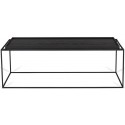 Tray sofabord i egetræ og metal 60 x 60 cm - Sort/Sort