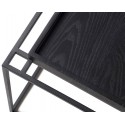 Tray sofabord i egetræ og metal 60 x 60 cm - Sort/Sort