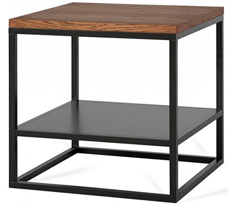 Forest sofabord i metal og MDF 40 x 40 cm - Sort/Natur