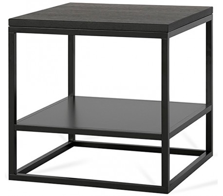 Forest sofabord i metal og MDF 40 x 40 cm - Sort/Brun