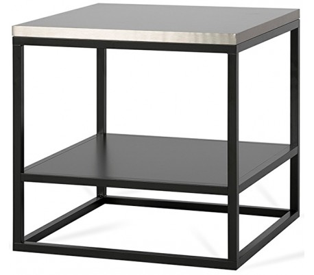 Forest sofabord i metal og MDF 40 x 40 cm - Sort/Sort