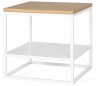 Forest sofabord i metal og MDF 40 x 40 cm - Hvid/Natur