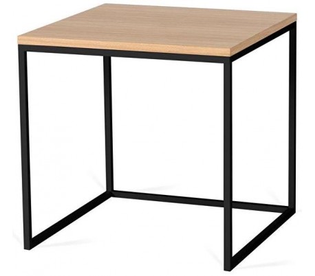 Forest sofabord i metal og MDF 40 x 40 cm - Sort/Natur