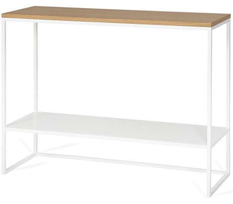 Forest sofabord i metal og MDF 40 x 40 cm - Hvid/Natur