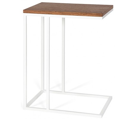 Forest sofabord i metal og mdf 35 x 45 cm - Hvid/Natur