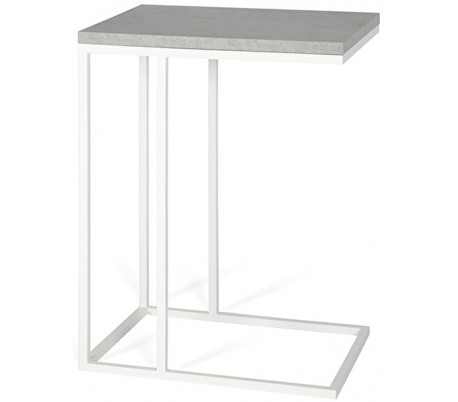 Forest sofabord i metal og mdf 35 x 45 cm - Hvid/Brun