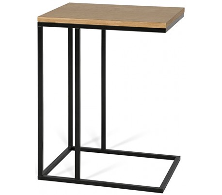 Forest sofabord i metal og mdf 35 x 45 cm - Hvid/Natur